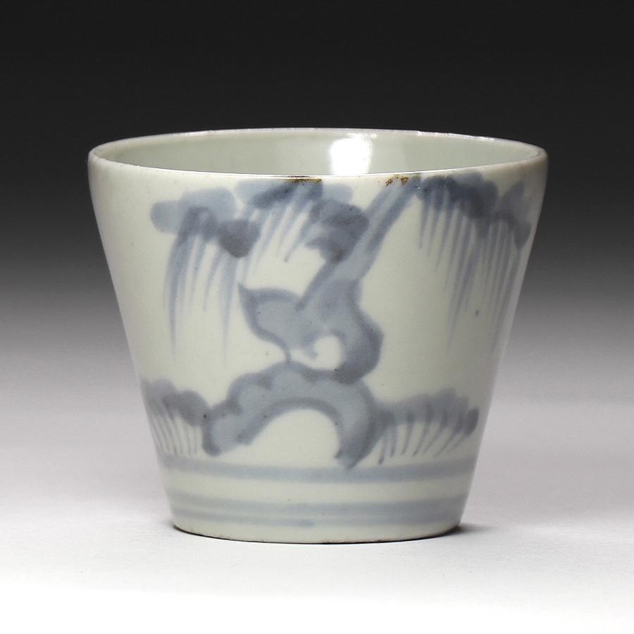 361 古伊万里染付瓔珞紋半筒蕎麦猪口 無疵美品 江戸中期 361 古伊万里