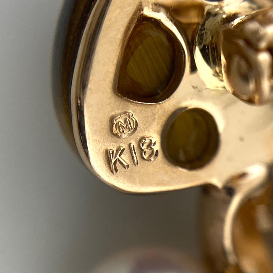 ミキモト ブローチ 18金 ピンクゴールド タイガーアイ MIKIMOTO 【公式