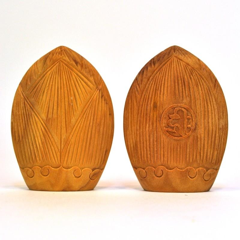 木彫り仏像 蓮型懐中仏/香合仏 【阿弥陀如来】 干支お守り本尊・戌年