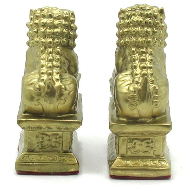 最強の守護者 真鍮製 シーサー 獅子 狛犬像2体セット 最強の守護者