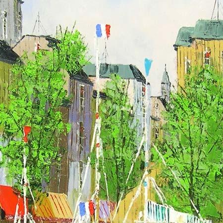 絵画 油絵 オンフルール（フランス） （黒沢久） 【肉筆】【油絵