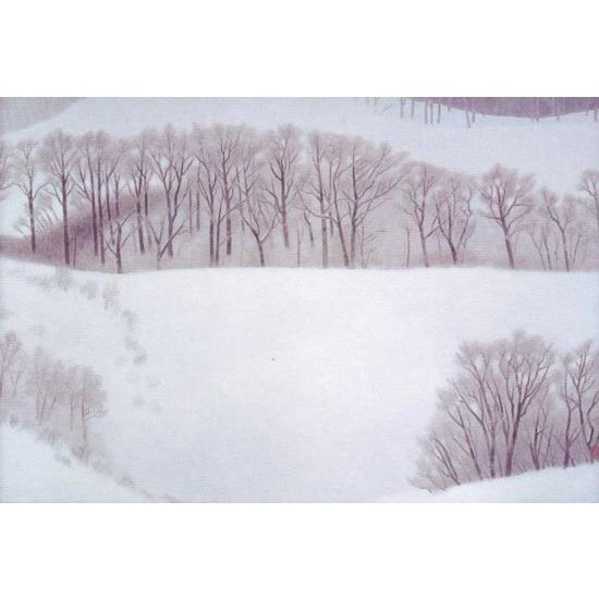 東山魁夷 「冬の旅」12号 岩絵具方式複製 証明シール有 エディション有