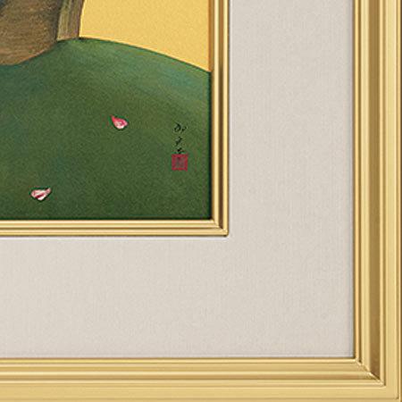 美品 掛け軸 奥村土牛筆 金地「椿」彩美版複製画 解説付き 縁起物 名画