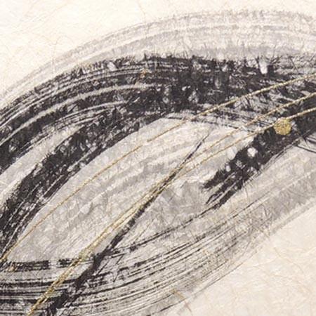 絵画（手漉き和紙と墨） 流雲 【肉筆】【抽象画】【変型特寸