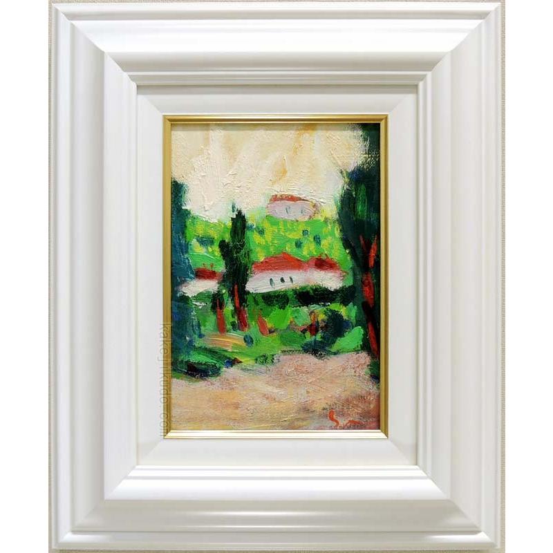 佐藤鐵仙「イブの誘惑 B」陶板に油彩 油絵 サイン入り 中古 美品 佐藤