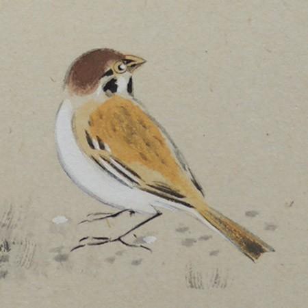 高級色紙「南天福寿」文魚（色紙絵） : 掛け軸・絵画の専門店 掛軸堂