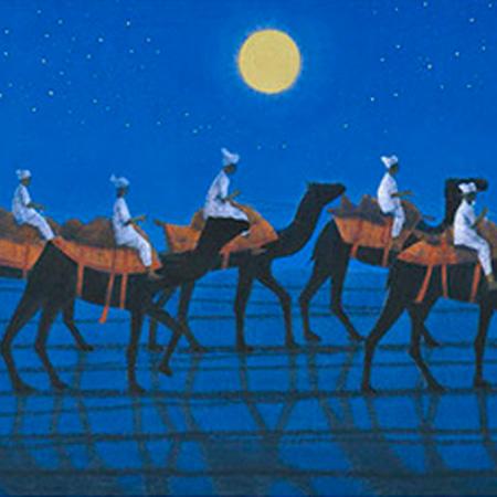 平山郁夫「シルクロードを行くキャラバン(東・太陽)」彩美版 作品証明