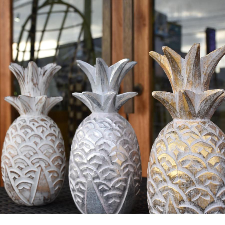 木彫りパイナップルLL H30cm 木彫りパイナップル 木彫り 置物