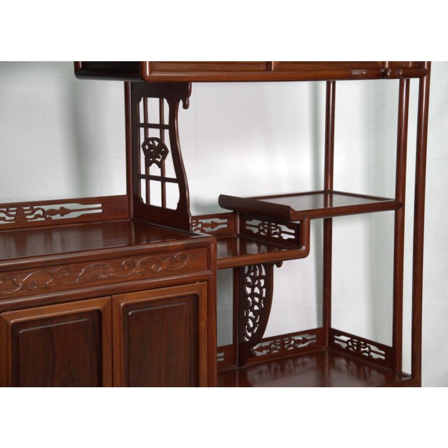 これから仕上品 唐木 飾り棚 紫檀 日本製 上2枚戸無地 4尺棚 唐木家具