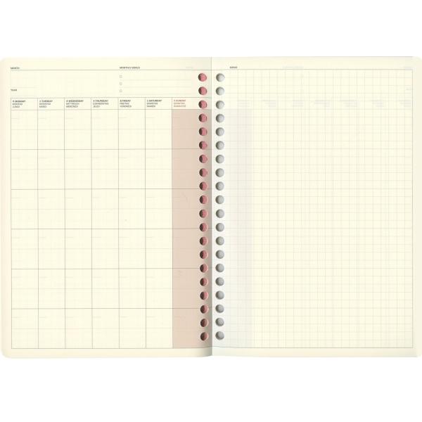 FLEX/フレックス ルーズリーフ ブロックマンスリー A5サイズ 20穴用