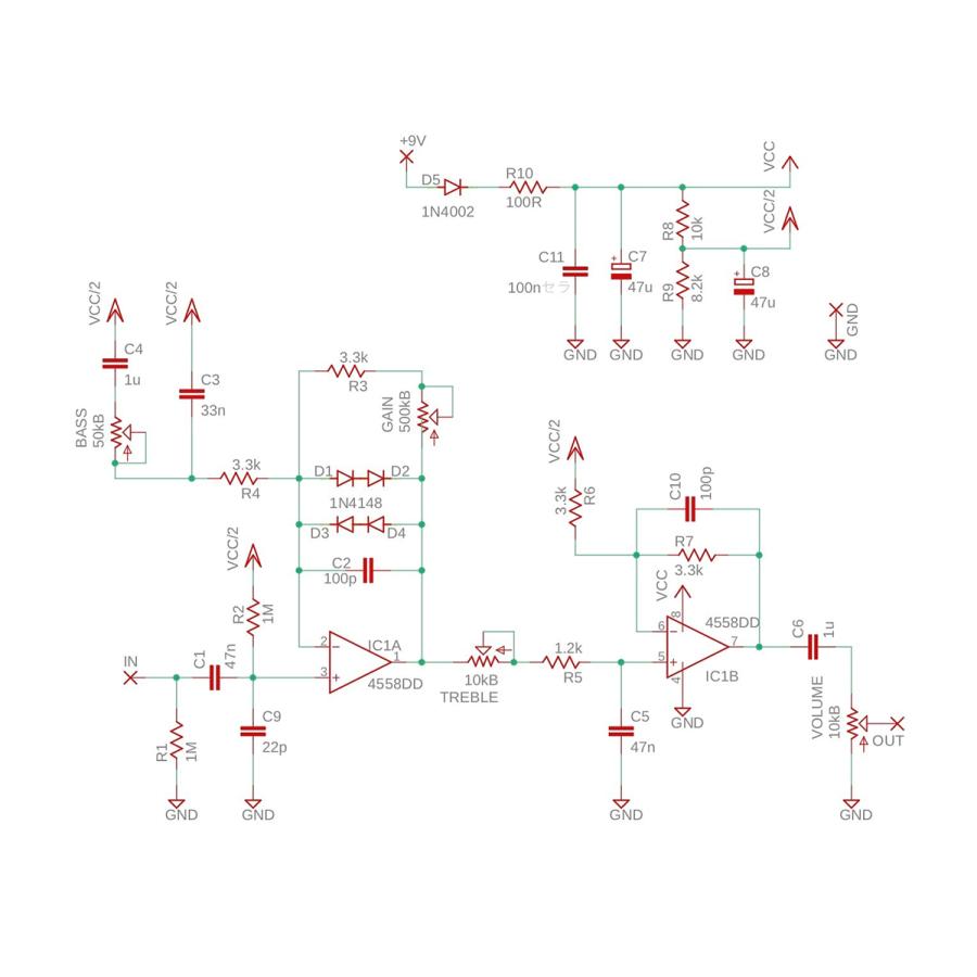 KGR Harmony Glassy Drive トランスペアレント系オーバードライブ 自作