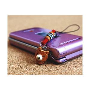 木製 くま ストラップ （K001） 北海道 木彫り 根付 ねつけ 熊