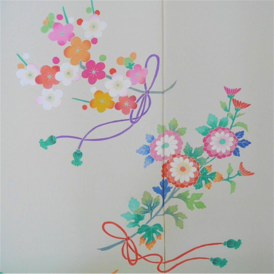 加賀友禅 花嫁のれん 花嫁暖簾 くす玉2 本染め 花嫁のれん号、花嫁