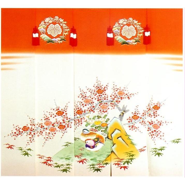 加賀友禅 花嫁のれん 花嫁暖簾 おしどり 手描き 花嫁のれん号 花嫁