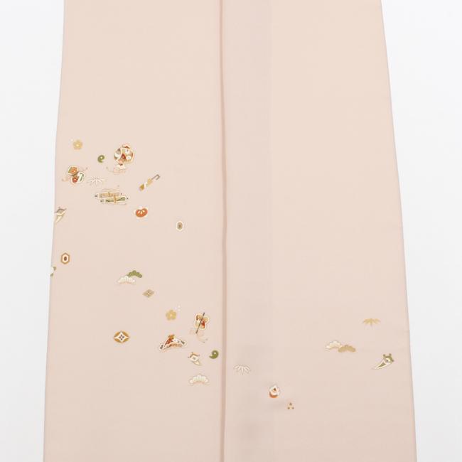 正絹京友禅染め手書き付下 ピンクベージュ季節の花お仕立て上がり 楽天