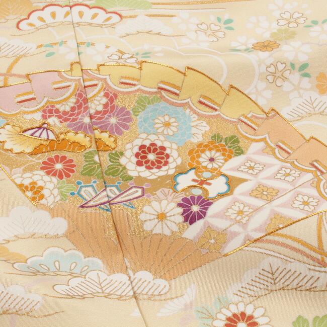 D700 訪問着 松坂屋 友禅 花模様 正絹 着物袷 しつけ糸付き未使用極美