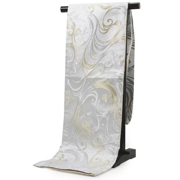 袋帯 フォーマル 全通 銀 シルバー 波 礼装用 仕立て上り 訪問着 色