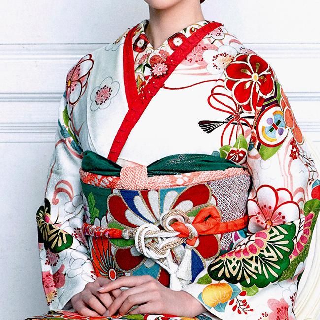 kimono cafe（キモノカフェ） 振袖用 重ね衿 つまみ細工のお花付き