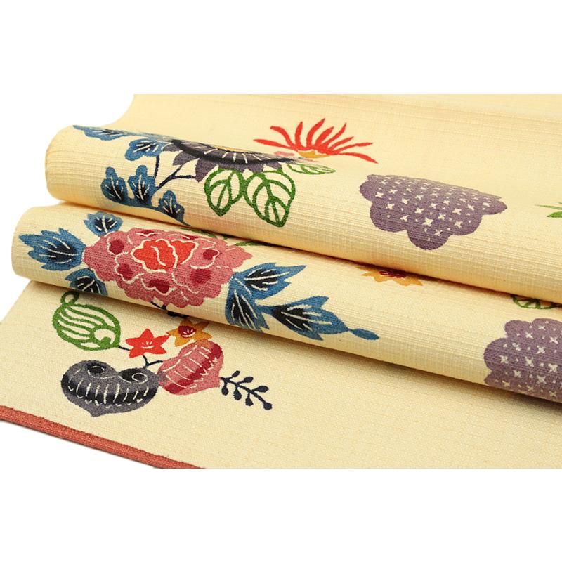 中古 名古屋帯 本場 琉球紅型 リサイクル 新古品 仕立て上がり