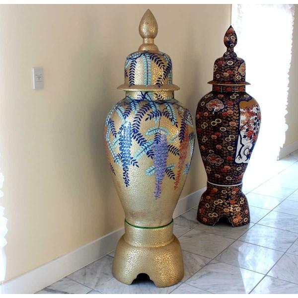 □有田焼 錦壺[沈香壺 飾り壺 超特大] □