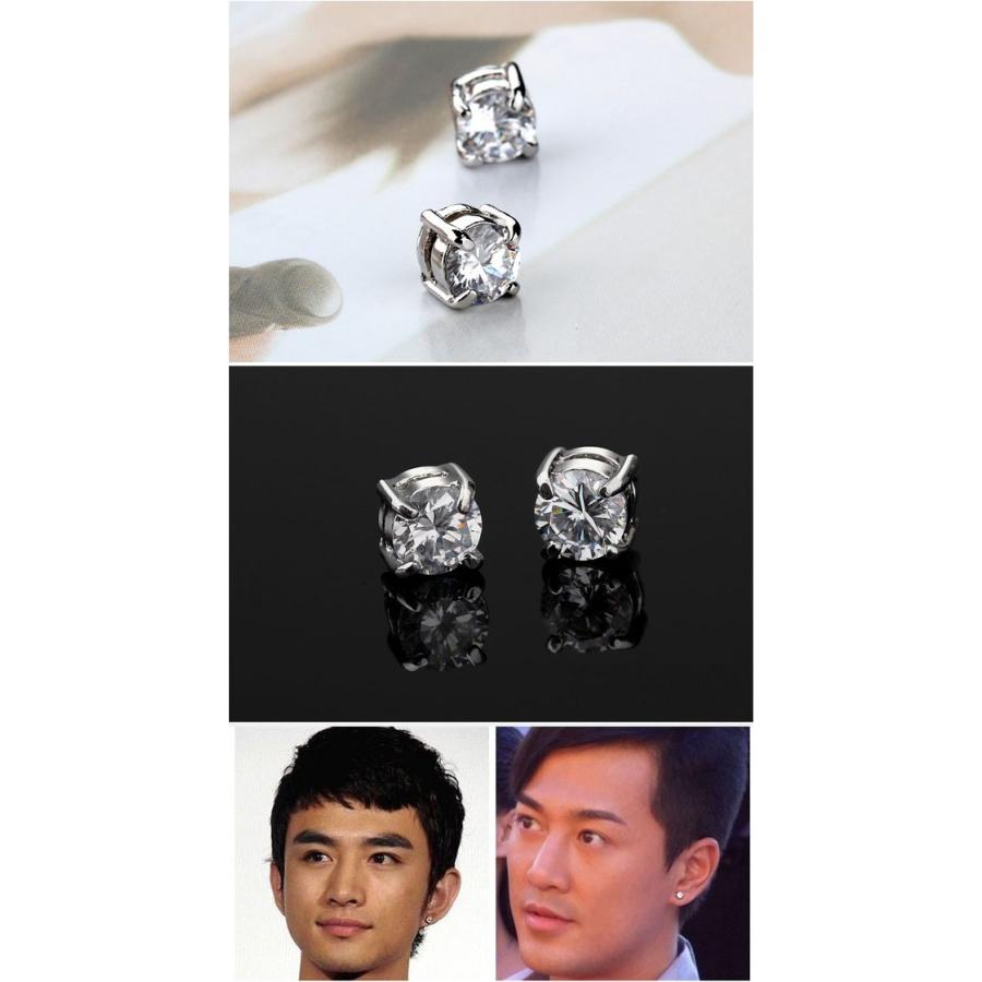 イヤリング ノンホールピアス メンズ レディース 大粒CZダイヤモンド