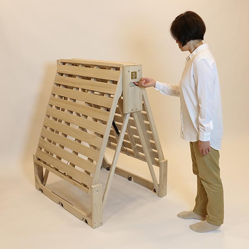 桐らくね プレミアム35 【日本製】 総桐製 すのこ折りたたみベッド