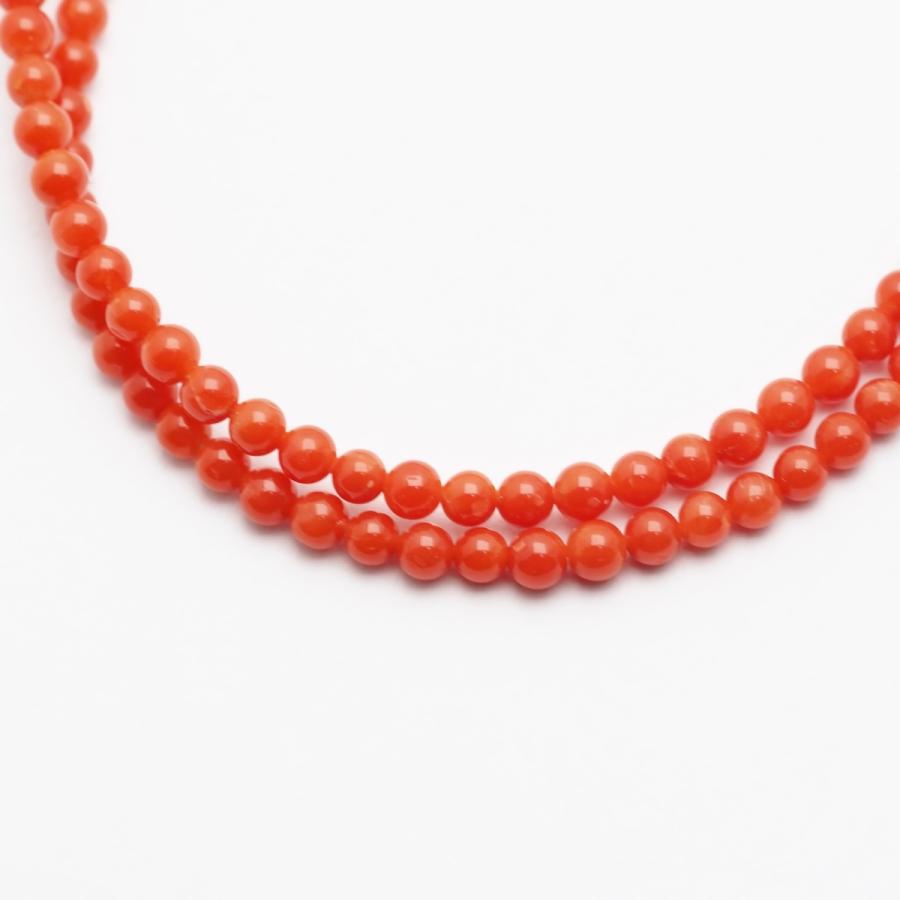 パワーストーン 天然石 胡渡り赤珊瑚ネックレス 鑑別書付 48cm No.35