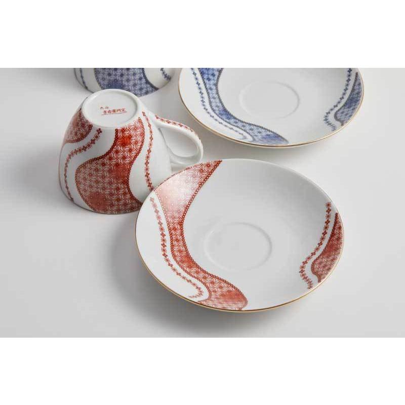 九谷焼 赤絵網目小紋 8点セット 【吉右衛門窯 限定セット】 おしゃれ