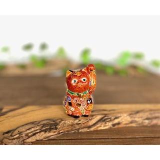 九谷焼 高級 陶磁器 招き猫 ミニ猫 3.2号 デコ盛 左手 千客万来ギフト