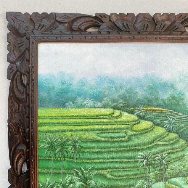 絵画 熱帯の棚田風景 油彩画 絵画 熱帯の棚田風景 油彩画
