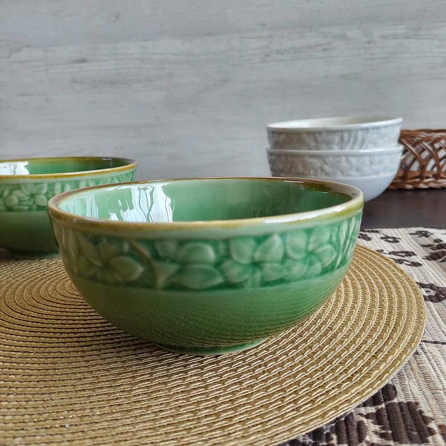 ジェンガラケラミック 丼 スープボウル 2個1セット 陶器 2色 グリーン