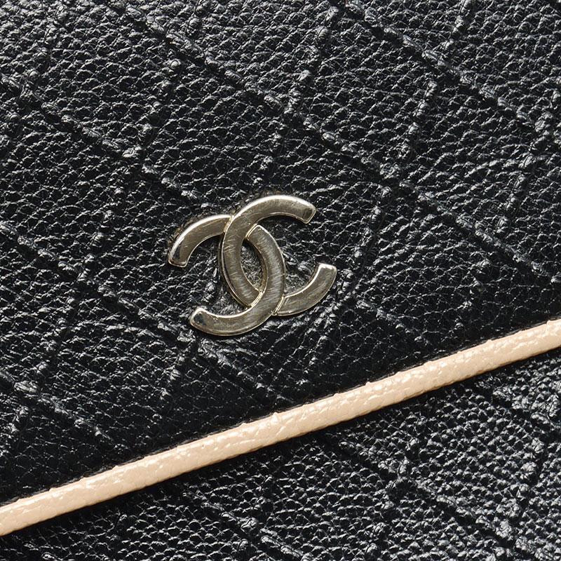 CHANEL（シャネル） CHANEL 3つ折り長財布 ビコローレ ブラック レザー