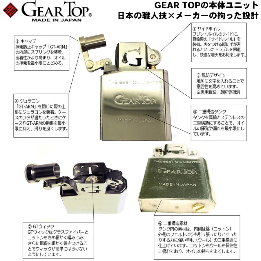 GEAR TOP 役満 四暗刻 日本製 オイルライター 高品質 職人 オイル揮発