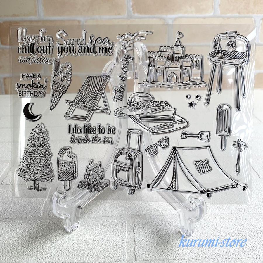 クリアスタンプ カッティングダイ キャンプ 海外 ペーパークラフト