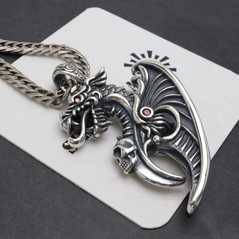 クーポンで10％OFF シルバー925 ドラゴンネックレス 龍 ペンダント