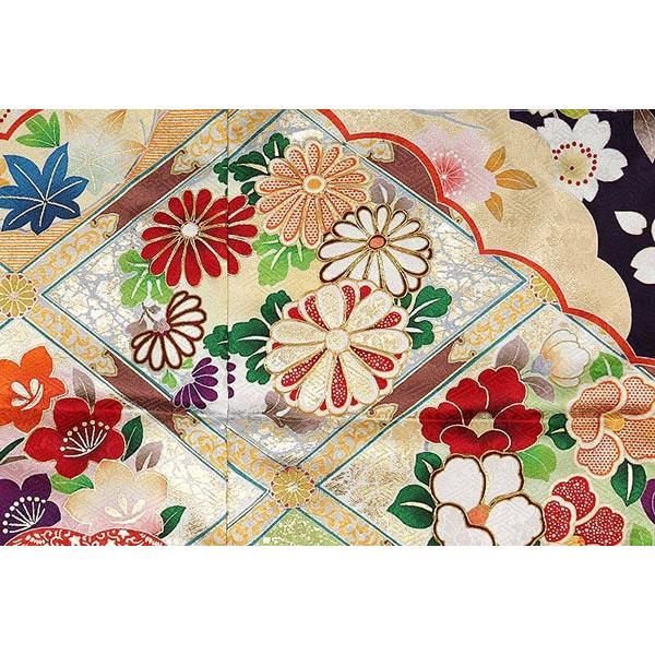 振袖フルセット 美品 パープル系 ロマンチックな古典柄 丈160 裄66.5