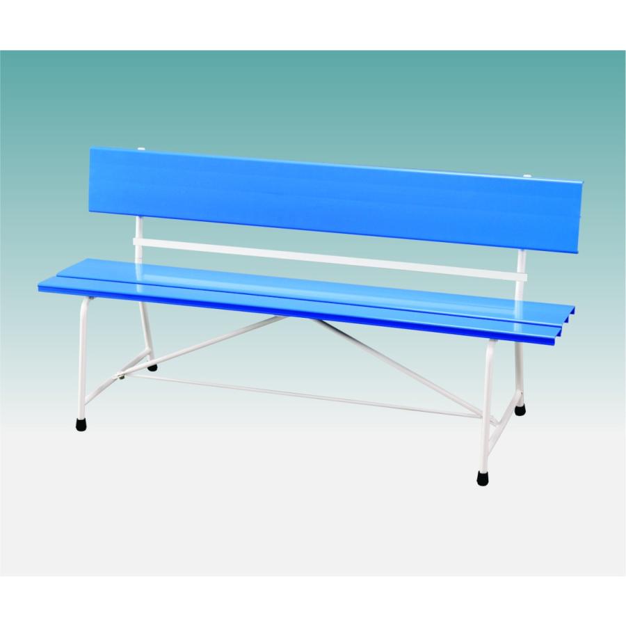 樹脂製ベンチ 背付 屋外用 ブルー スタンダードベンチ カラーベンチ