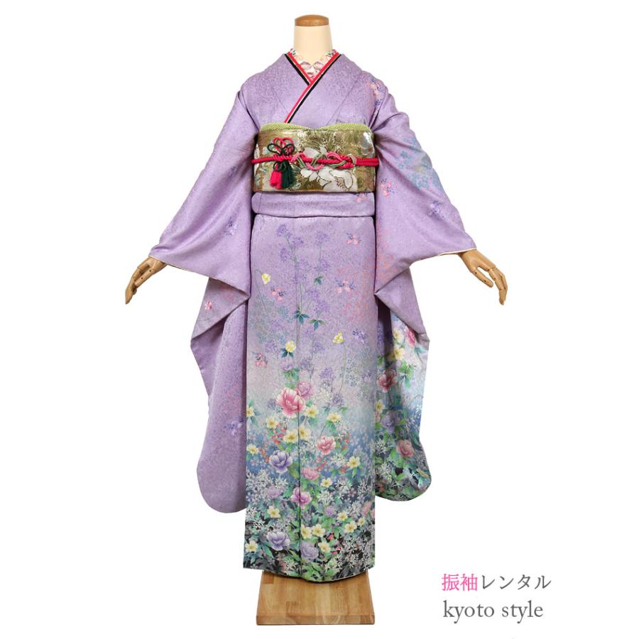 振袖 レンタル 成人式 着物 フルセット 結婚式 晴れ着 振袖レンタル 紫