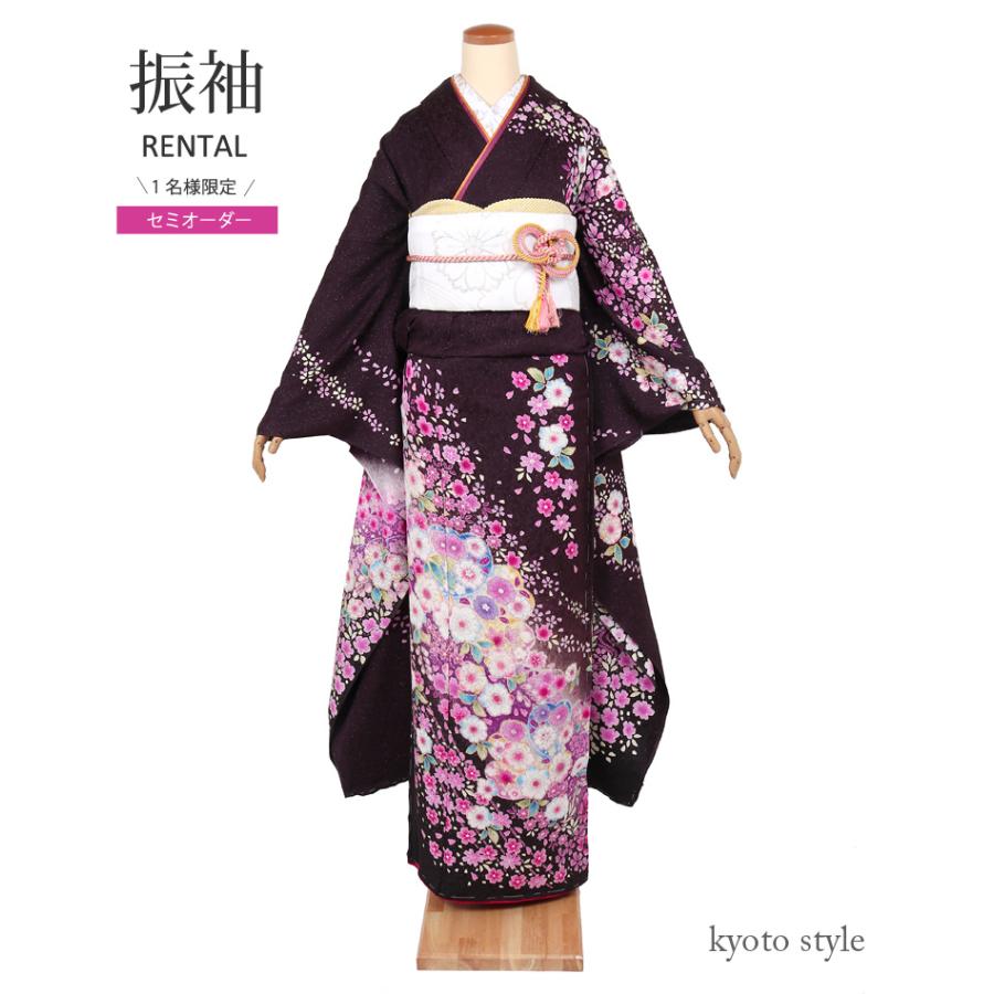 振袖レンタル 紫 セミオーダー フルセット 成人式 結婚式 結納 卒業式