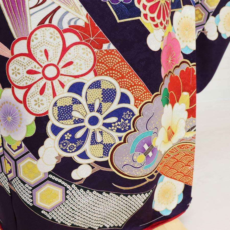新品 振袖 フルセット 販売 正絹 紫 高級 着物 吉祥 松竹梅 牡丹