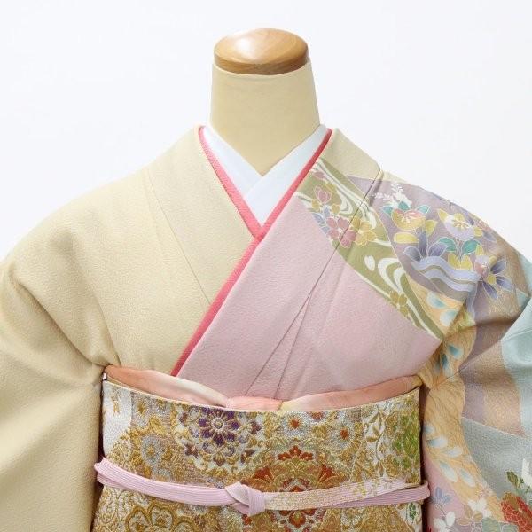 訪問着 着物 レンタル フルセット ベージュ/ピンク クリーム色 花 入学