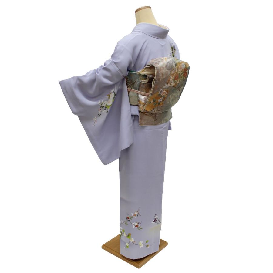 着物 レンタル 訪問着 正絹 フルセット 藤色 紫 おしゃれ 上品 大人っ
