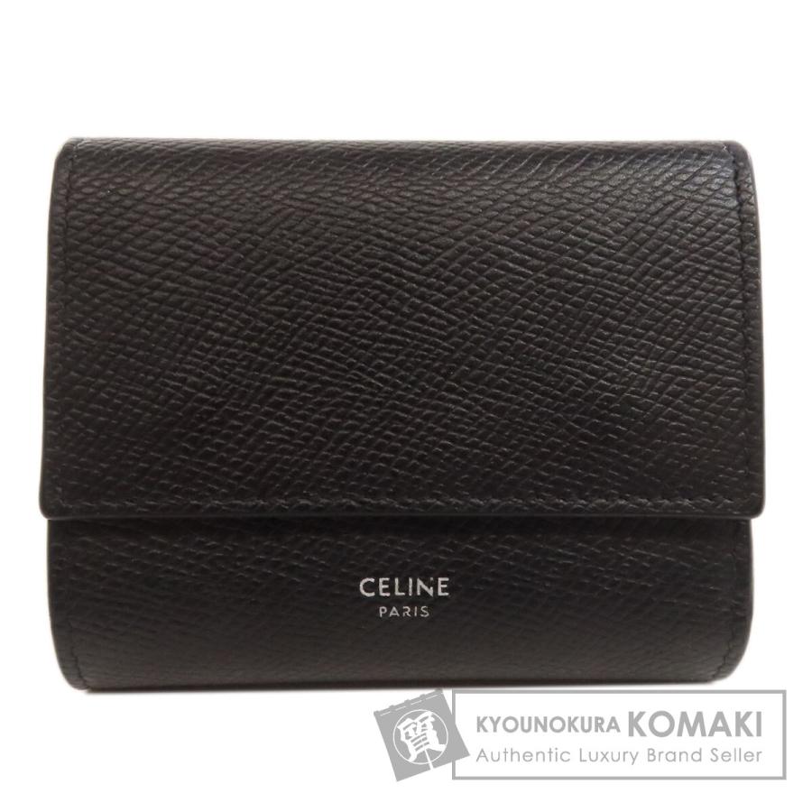 CELINE（セリーヌ） ロゴ 二つ折り財布（小銭入れあり） カーフ