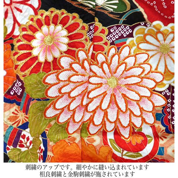 セール＞仕立付 総絞り 古典柄 正絹総絞り振袖 単品 刺繍入り f-034 赤