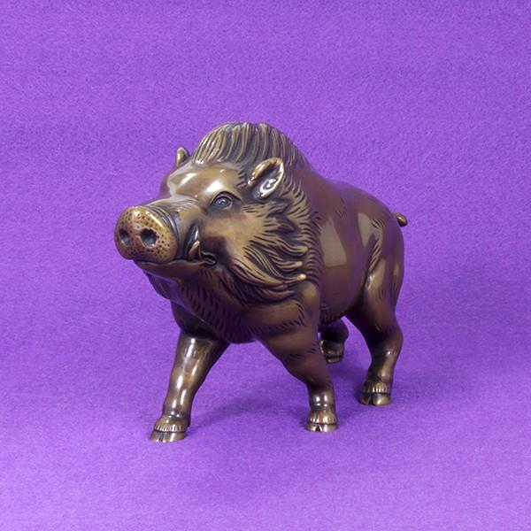 置物 干支 (黄銅製) 亥 猪 いのしし 雄姿 山吹色 : 京都工芸舎 Yahoo