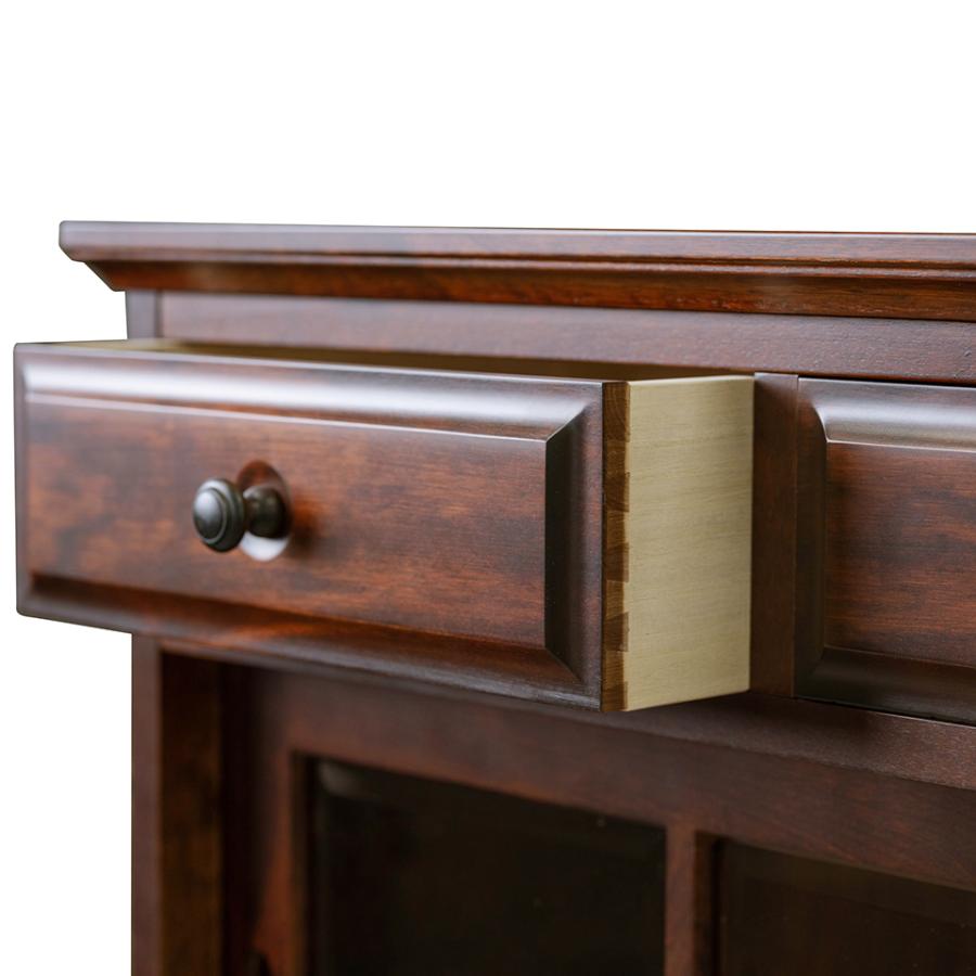 海道民芸家具 樺 カバ材 無垢 引き戸 飾り棚 茶棚 サイドボード