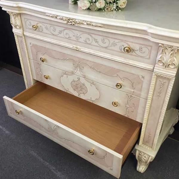 サルタレッリ ヴェルサイユ 4段チェストL アイボリー ローキャビネット