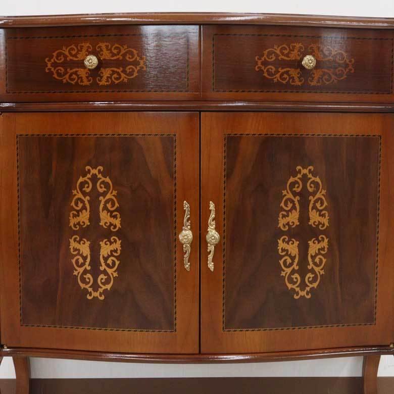 イタリア サイドボード 猫脚 象嵌 4303 DOGI 完成品 送料無料 高級家具