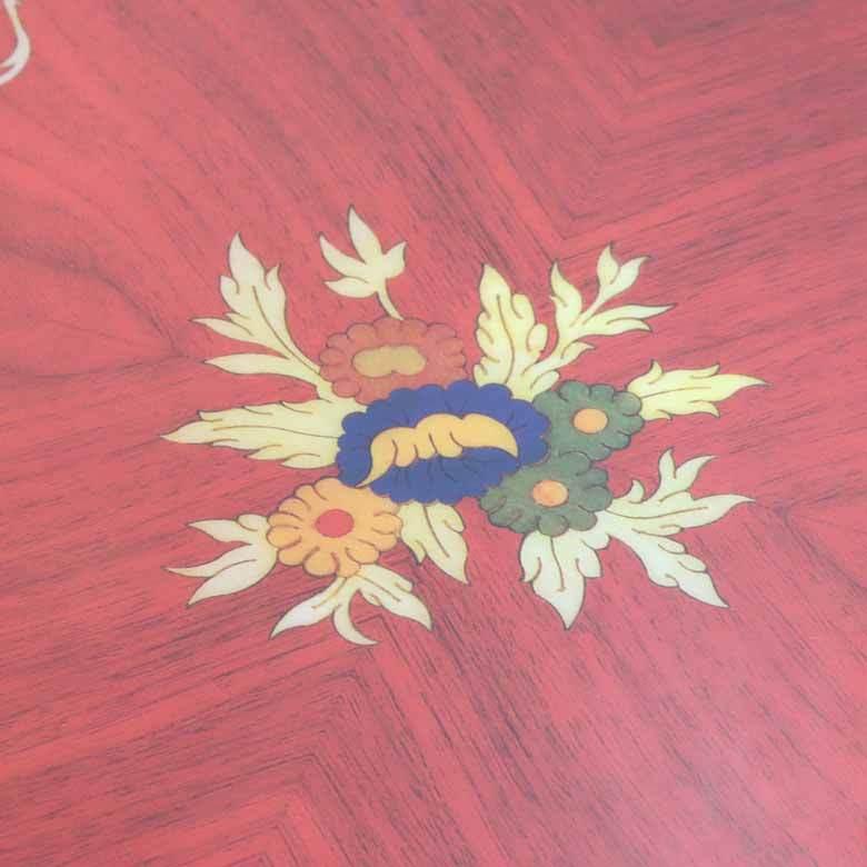 ティーテーブル レッド イタリア 55cm 象嵌 カフェテーブル モザイク