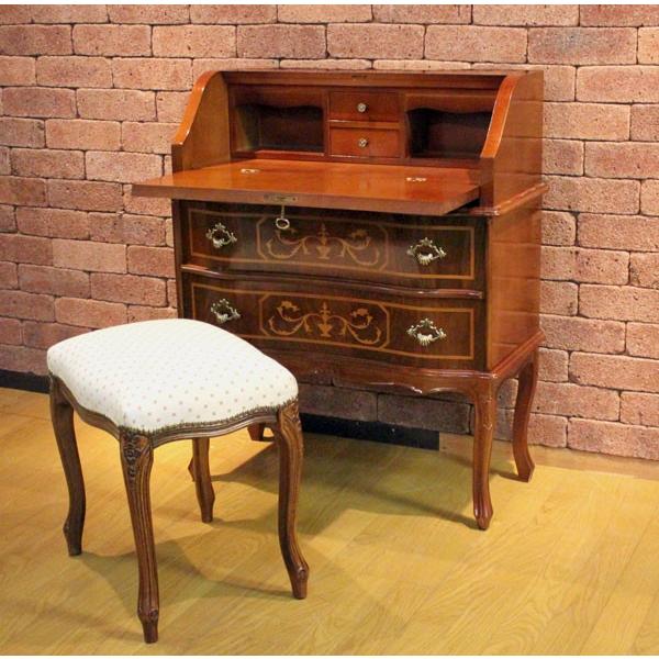 ライティングデスク 木製 象嵌 猫脚 机 チェスト イタリア製